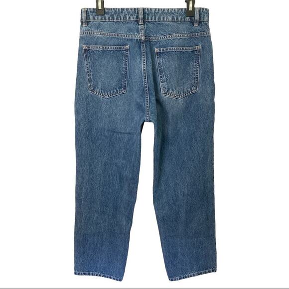 Zara Boyfriend Jeans Washed Blue size US 8 High rise Cotton - Picture 6 of 6